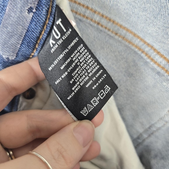 KUT From The Kloth Womens Jeans High Rise Skinny Medium Wash Raw Hem Size 4 - Picture 4 of 4